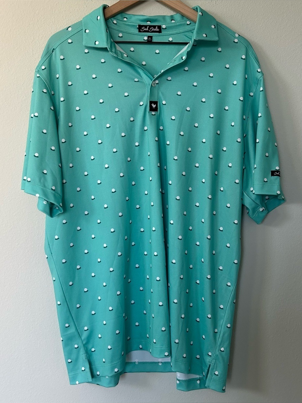 Bad Birdie Golf Polo Mens XXL Aim Point Green Pique Performance Shirt NWT